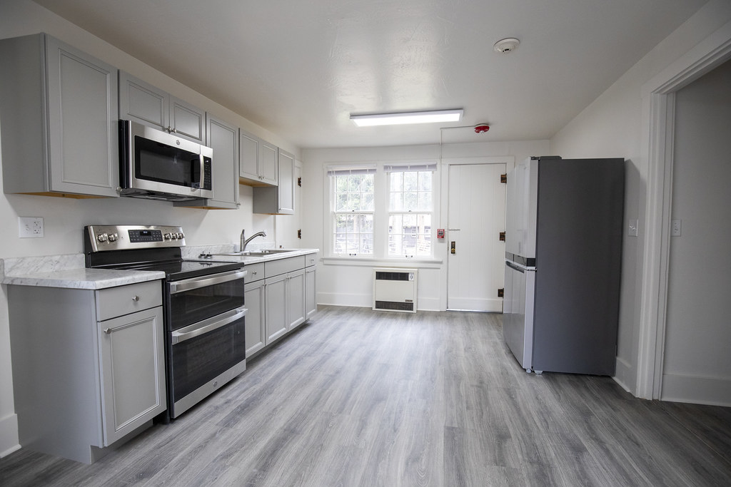 Renovated Canyon Mess Hall residential kitchen, an NPS project featured in this independent case study